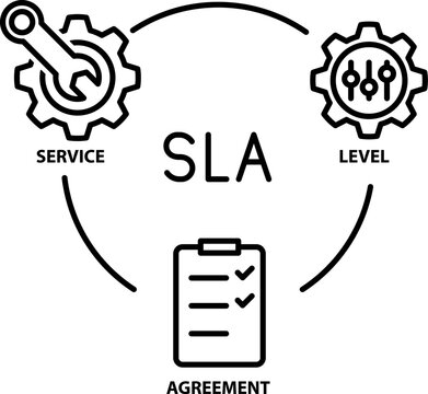 SLA, service level agreement icon, vector