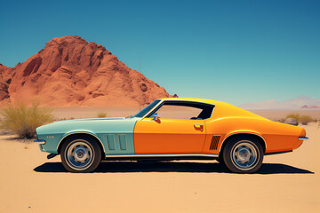 Fototapeta na wymiar car on the desert