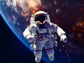 Fototapeta na wymiar an astronaut floating through space during a spacewalk, surrounded by the infinite expanse of cosmic art. created generative AI