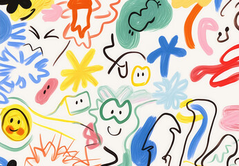 Kid Doodle Pattern Background