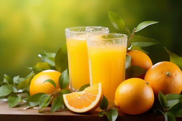 Fototapeta na wymiar Freshly squeezed orange juice. Generative AI