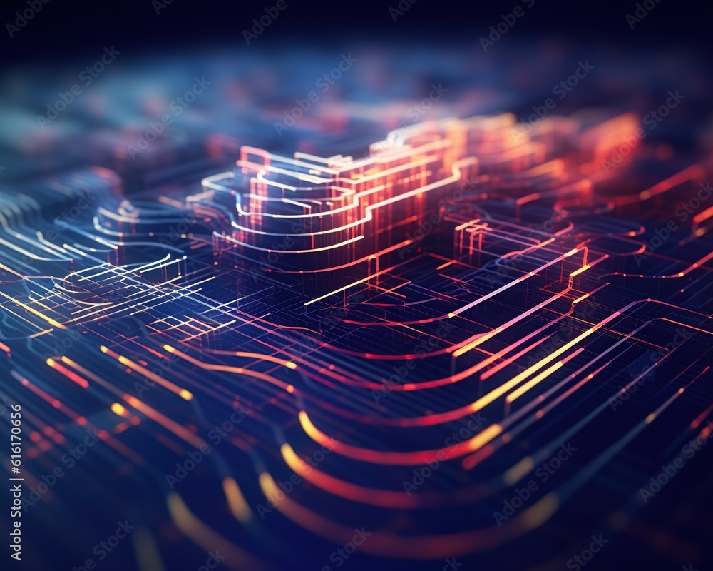 Poster abstract modern technology background. generative ai