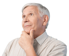 Portrait of a Senior Man Thinking