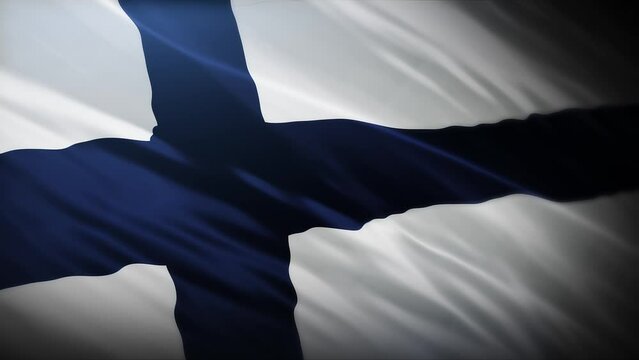 Flag of Finland  full screen in 4K high resolution Republic of Finland ( Suomen tasavalta  - Republiken Finland ) flag 4K