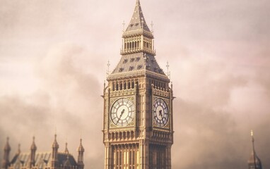 Fototapeta premium Close up of big ben clock tower. 
