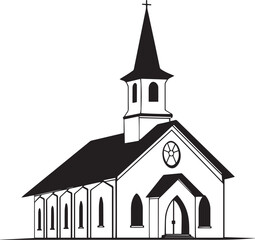 The cathedral icon silhouette, vector illustration, SVG