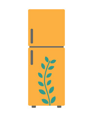 flat refrigerator illustration on white background