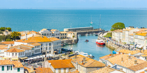 Overview of the port of Saint-Martin-de-Ré, France