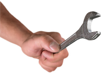 Hand holding a wrench