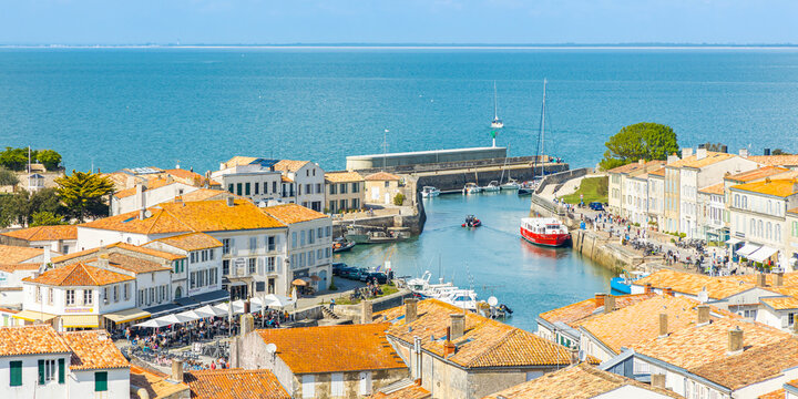 Overview of the port of Saint-Martin-de-R&eacute;, France