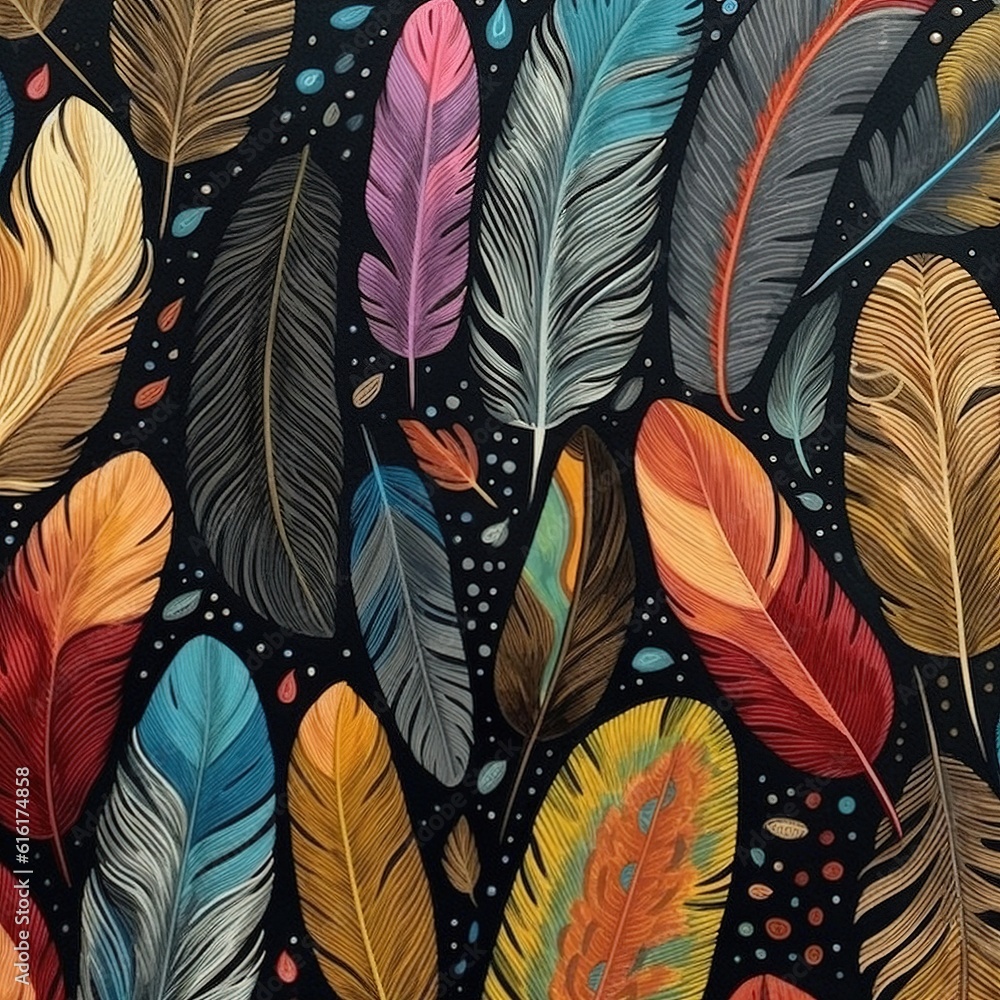 Poster feather pattern. generated by ai.