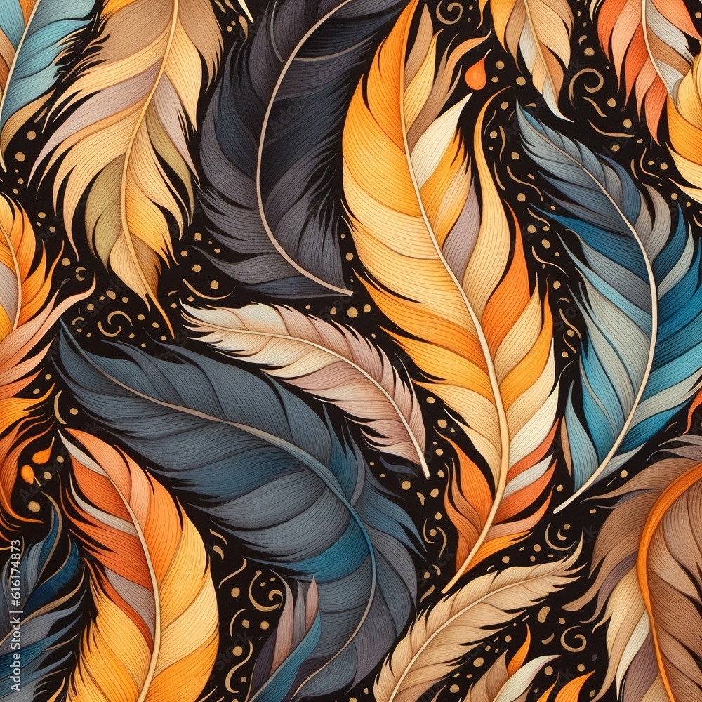 Poster feather pattern. generated by ai.