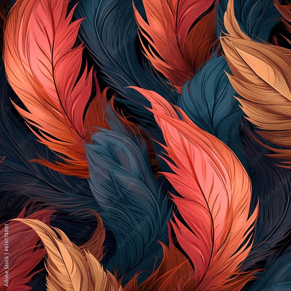 Poster feather pattern. generated by ai.