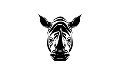 Fototapeta na wymiar Head of rhino shape isolated illustration with black and white style for template.