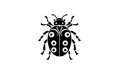 Ladybug shape isolated illustration with black and white style for template.