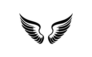 Wing shape isolated illustration with black and white style for template.