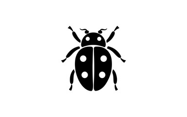 Ladybug shape isolated illustration with black and white style for template.