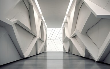 Abstract minimal futuristic geometric structures architecture.