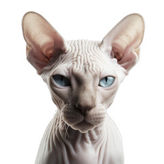 Sphynx cat isolated on transparent background.