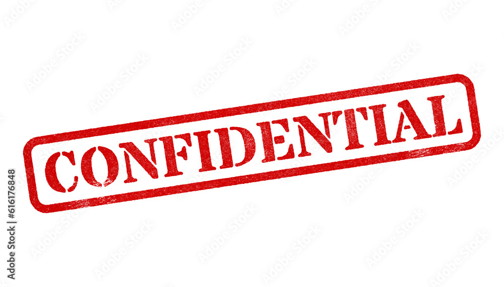 Canvas Prints confidential red rubber stamp isolated on transparent background with distressed texture effect