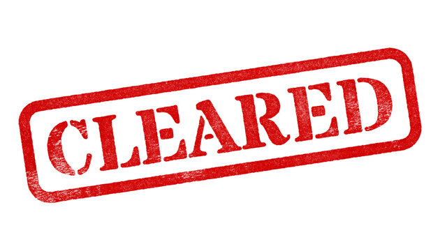 Cleared red rubber stamp isolated on transparent background with distressed texture effect