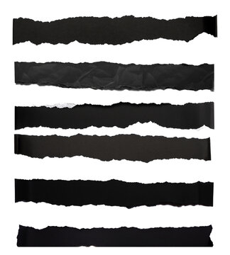 Black paper cutouts isolated on a white background ready for composing texts in layouts.