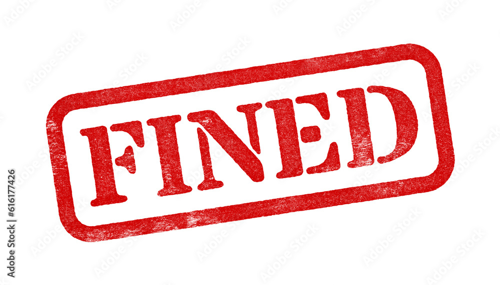 Wall mural fined red rubber stamp isolated on transparent background with distressed texture effect