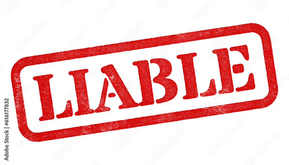 Canvas Prints liable red rubber stamp isolated on transparent background with distressed texture effect