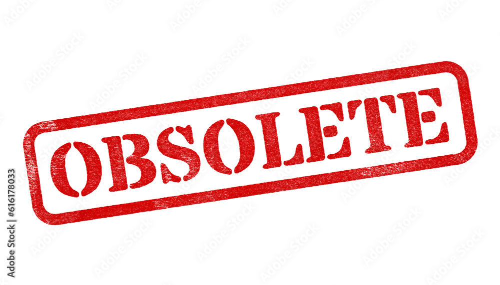 Canvas Prints obsolete red rubber stamp isolated on transparent background with distressed texture effect