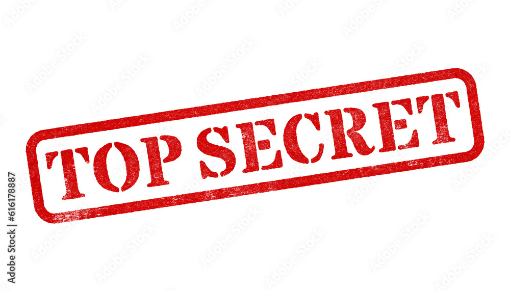 Canvas Prints top secret red rubber stamp isolated on transparent background with distressed texture effect