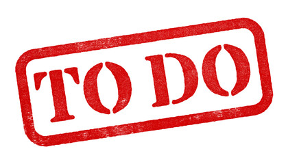 To Do red rubber stamp isolated on transparent background with distressed texture effect