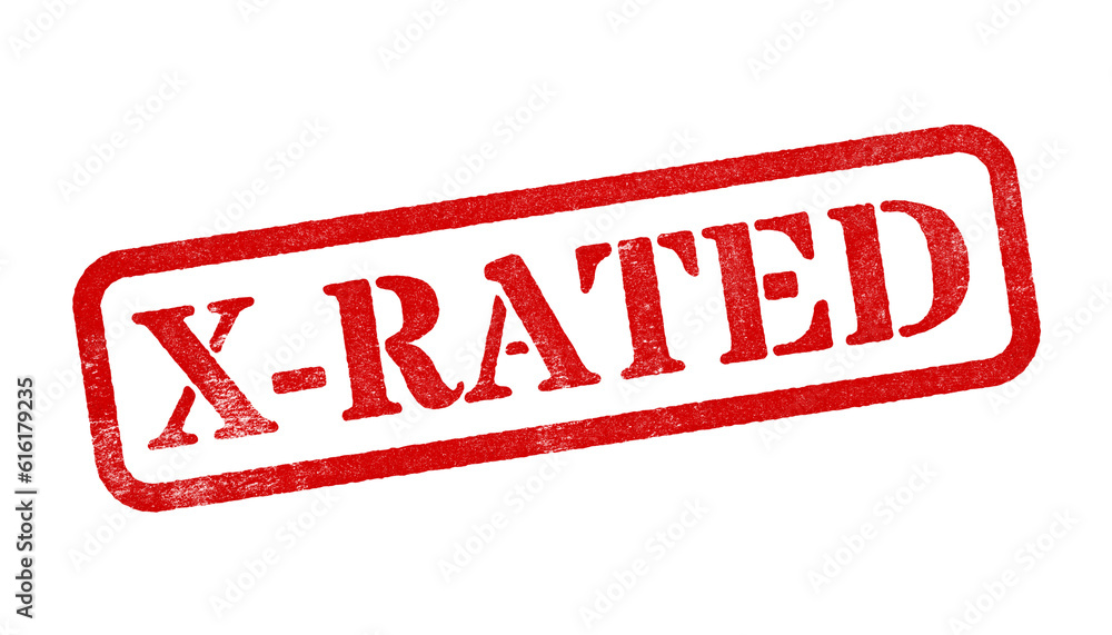 Canvas Prints x-rated red rubber stamp isolated on transparent background with distressed texture effect