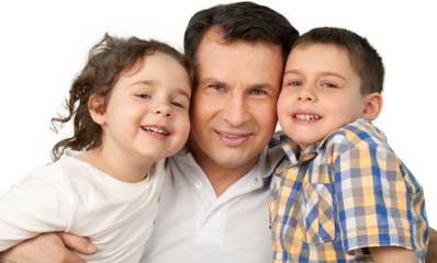 Happiness Family, a father with two child