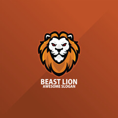 beast lion logo design gaming esport mascot