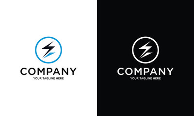 Electrical logo design template with letters SE together in circle frame