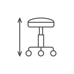Chair height line outline icon