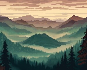 'The fog-covered mountains.' (Illustration, Generative AI)