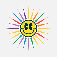 Shining and colorful smiling face emoji