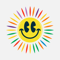Shining and colorful smiling face emoji