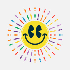 Shining and colorful smiling face emoji