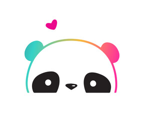 Süßer Panda mit Herz - Vektor