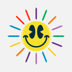 Fototapeta premium Shining and colorful smiling face emoji