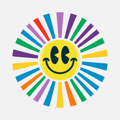 Shining and colorful smiling face emoji