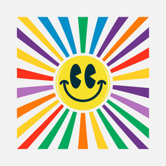 Shining and colorful smiling face emoji