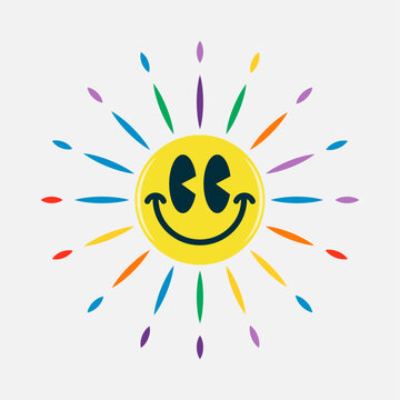 Shining and colorful smiling face emoji