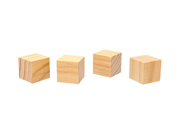 Wooden geometric shapes cube  for conceptual design. Education game. isolated on a white...