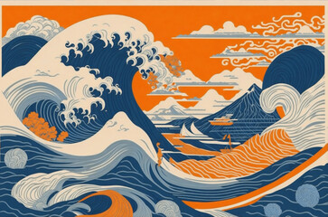 illustration of a whale in the sea