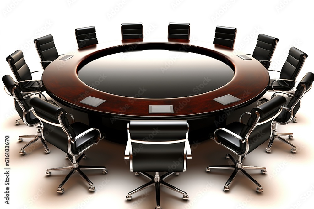 Poster conference table isolated on white background. generated by ai.