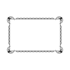 Abstract Black Simple Line Rectangular Frame Doodle Outline Element Vector Design Style Sketch Isolated Illustration For Wedding And Banner
