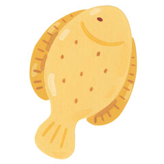 sole seafood cartoon painting
